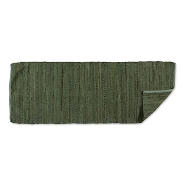 DII Chindi Home Collection Handwoven Multicolor Area Rag Rug, Runner, 2' 3" x6', Olive Green