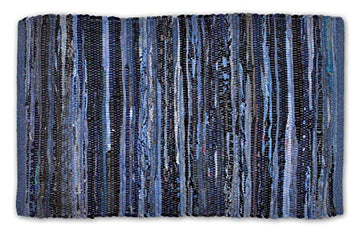 DII Chindi Home Collection Handwoven Multicolor Area Rag Run, 4x6', Nautical Blue