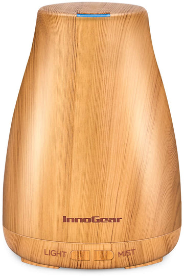 InnoGear Essential Oil Diffuser, Premium 5-in-1 Diffusers for Home Scent Aromatherapy Diffuser Air Desk Humidifier for Bedroom Large Room Office 7 Color LED 2 Mist Mode Waterless Auto Off, Yellow