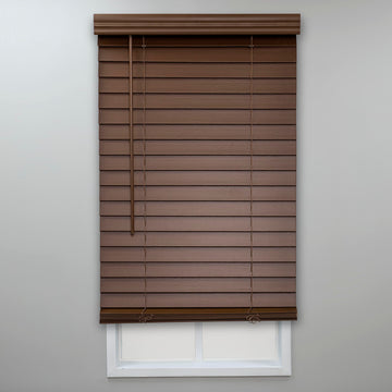 Eclipse 2in. Faux Wood Blinds, 33"W x 48"L in Dark Oak - Cordless Window Blinds, Certified Safe for Children & Pets, Light Filtering, Wand Tilt and Smooth Easy Operation, Window Shades for Home