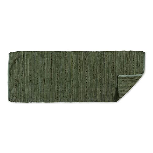 DII Chindi Home Collection Handwoven Multicolor Area Rag Rug, Runner, 2' 3" x6', Olive Green