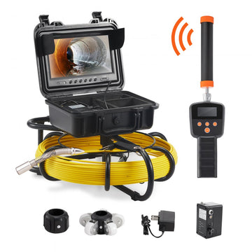 VEVOR Sewer Camera with 512Hz Locator, 9" Pipeline Inspection Camera w/DVR Function, Waterproof IP68 Camera w/12 Adjustable LEDs, A 16G SD Card, Applied in Sewer Line, Home, Duct Drain Pipe Plumbing