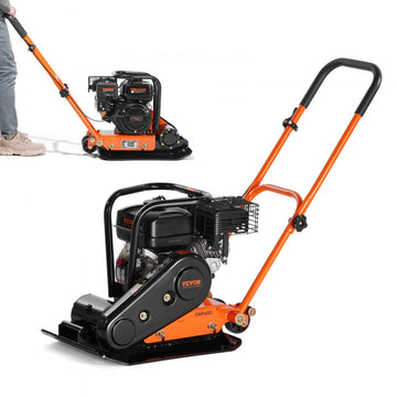 VEVOR Plate Compactor, 6.5 HP 196CC Gas Engine 5,600 VPM, 4,200 lbs Force Vibratory Compaction Tamper with 22.1 x 15.9 in Plate for Walkways, Patios, Asphalts, Paver Landscaping, EPA & CARB Compliant