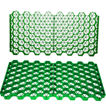 VEVOR Permeable Pavers 1.9" Depth Gravel Driveway Grid Flat-interlocked Grass Pavers HDPE Green Plastic Shed Base for Landscaping and Soil Reinforcement in Parking Lots/Fire Lanes (Pack of 4-11 Sf)